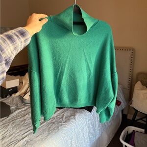 Free People Green 100% CASHMERE Sweater